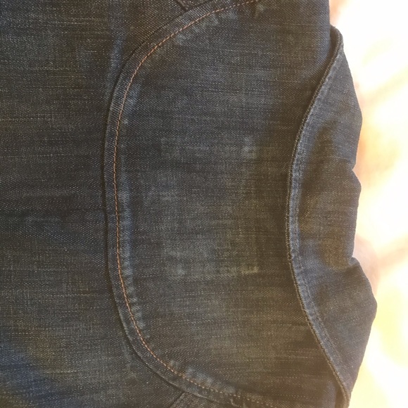 GUESS Long Denim Double Breasted Dress Jacket Stretch M - Picture 13 of 16